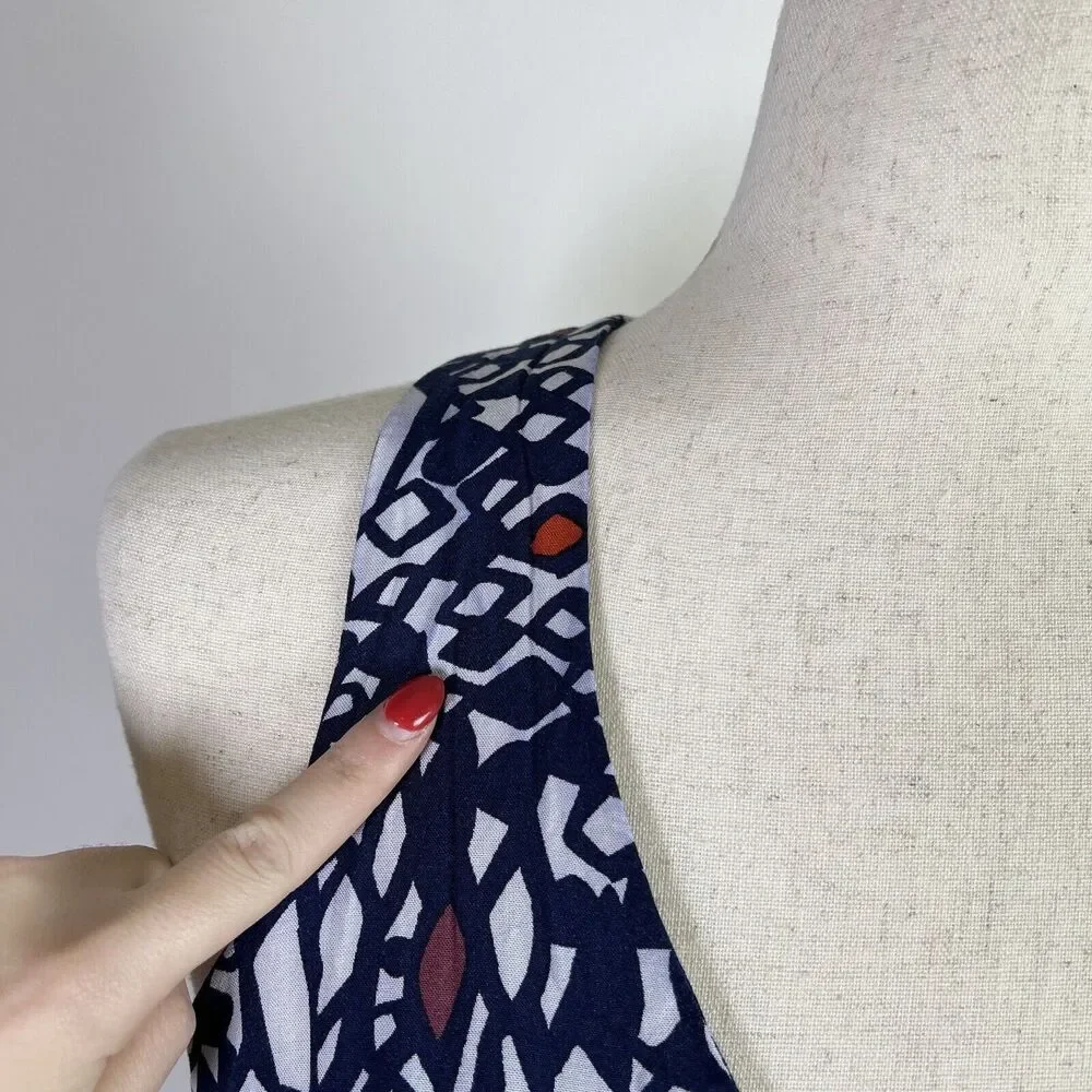 Anthropologie Edme and Esyllte‎ Dress Size Small Blue Tank Cross Back Boho Beach